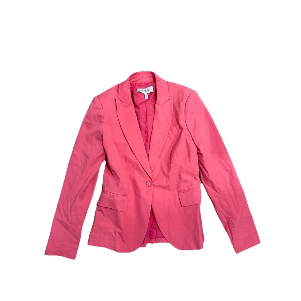 Derek Lam 10 Crosby Allie Single Breasted Hot Pink Blazer Cotton Blend 4 Barbie